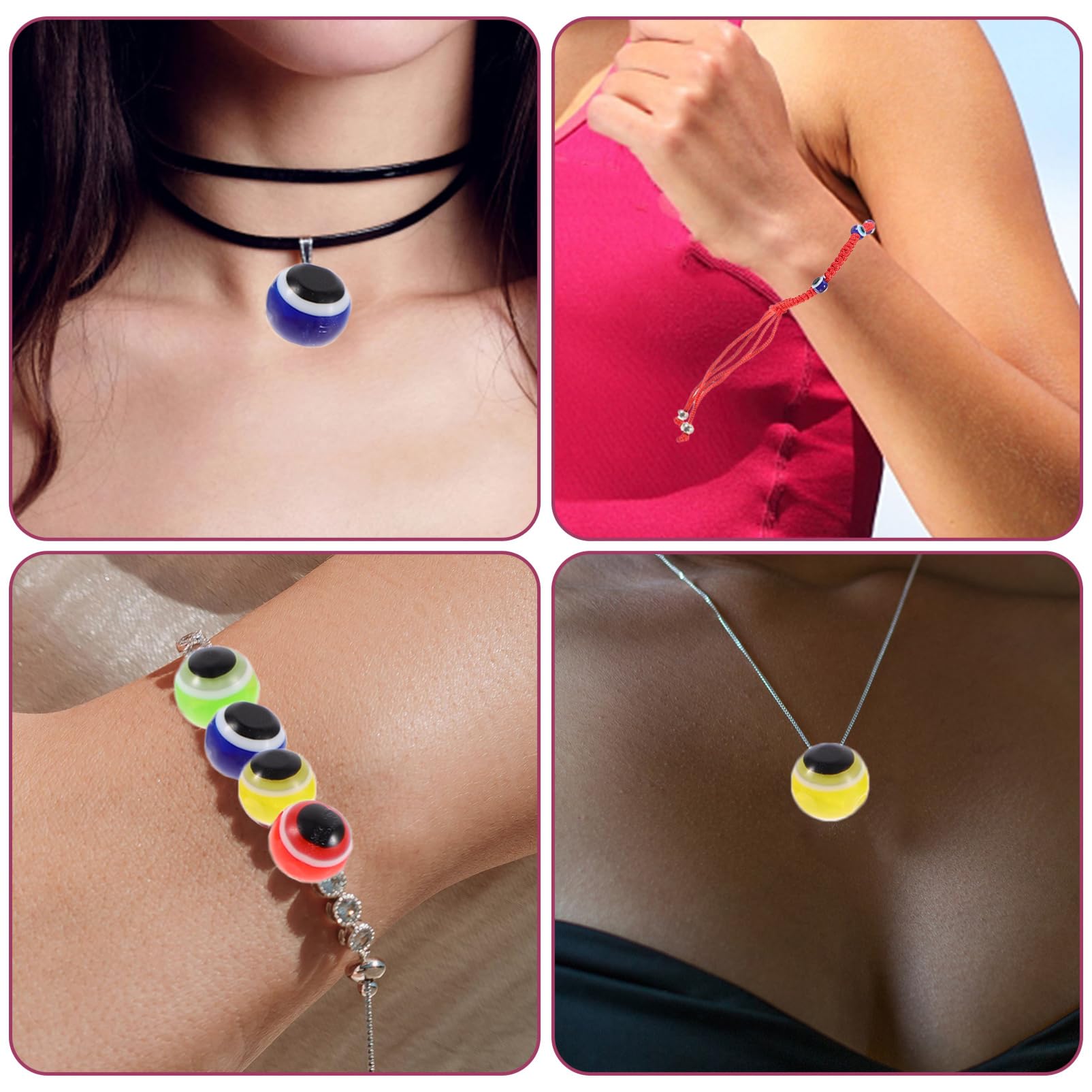 Tofficu 500piezas Abalorios De Resina Para Diy Cuentas De Ojo Para Pulseras Collares y Pendientes Accesorios Decorativos De Joyería