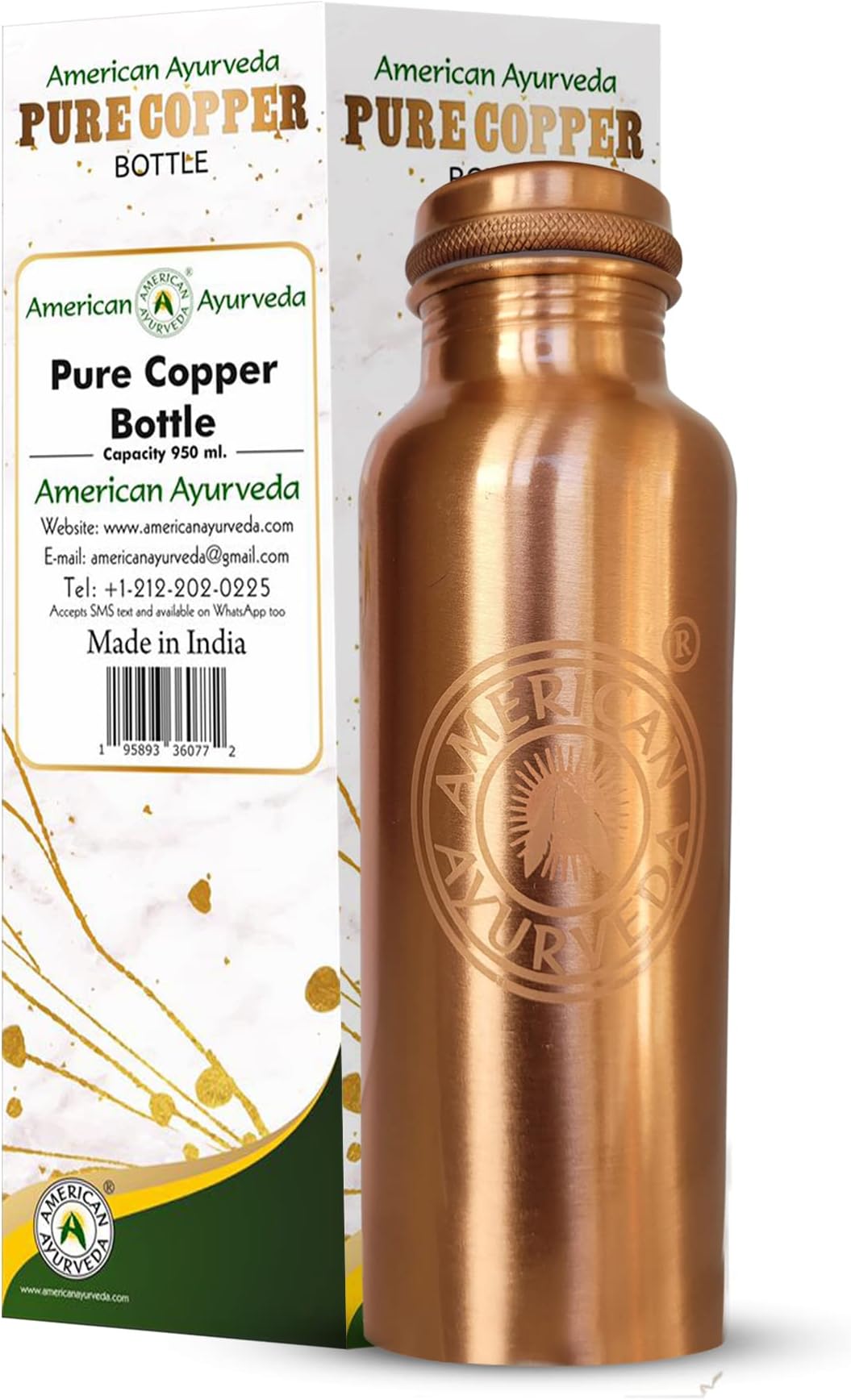 20 Oz Pure Copper Water Bottle