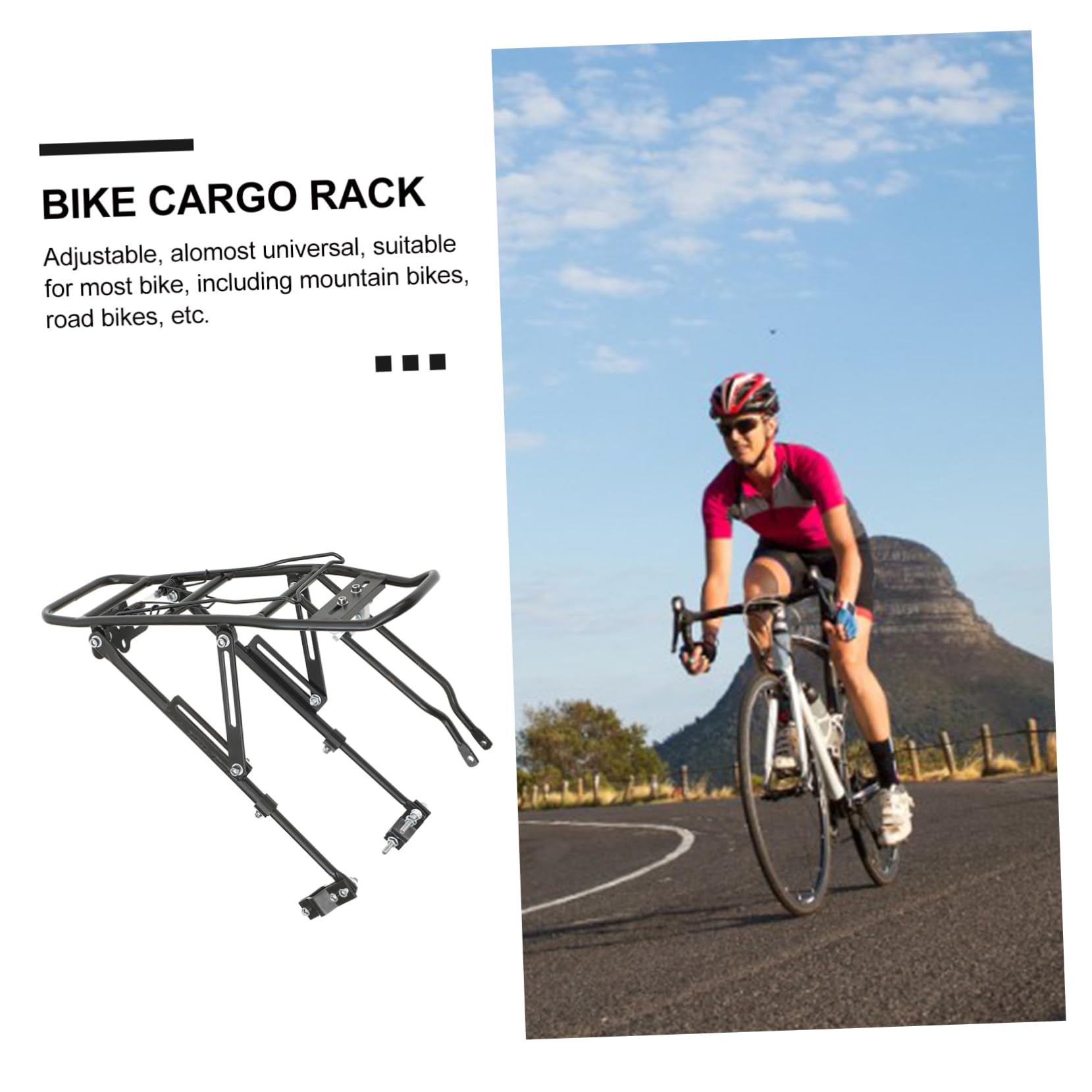 NAMOARLY Cruiser Bike Cargo Rack Aluminum Alloy Rear Shelf Easy to Install for Mountain Road Bikes