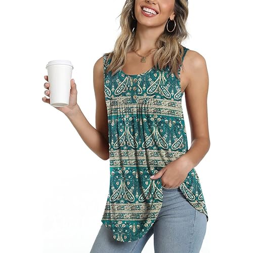 POPYOUNG Womens Summer Casual Short Sleeve Tunic Tops Ruffle Button Loose Blouse T-Shirts