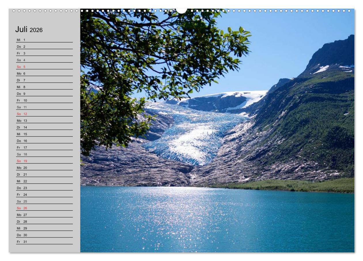 Norwegen. Im Land der Sagen, Mythen und Trolle (hochwertiger Premium Wandkalender 2026 DIN A2 quer), Kunstdruck in Hochglanz: Die landschaftliche Schönheit des Königreiches Norwegen (CALVENDO Natur)
