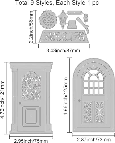 Miniatura 6 de GLOBLELAND 2 juegos de troqueles de corte de ventana de paisaje para hacer tarjetas, ventana de día y noche, plantillas de estampado de acero al