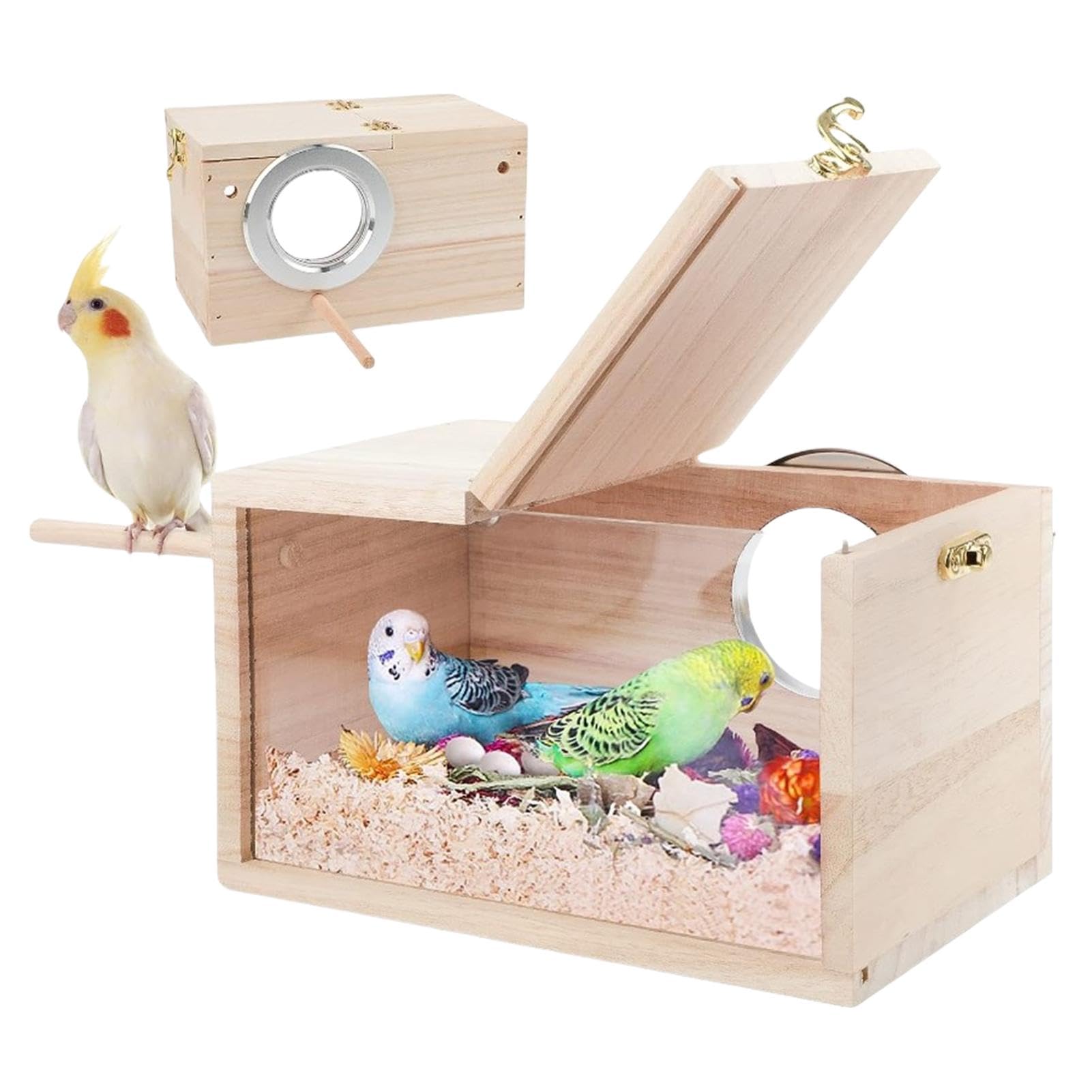 Parrot Breeding Box,Parrot Nesting House - Parrot Breeding Mating Box, Bird Nesting House, Parakeet Breeding Box for Cage, Budgies, Lovebirds, Cockatiel