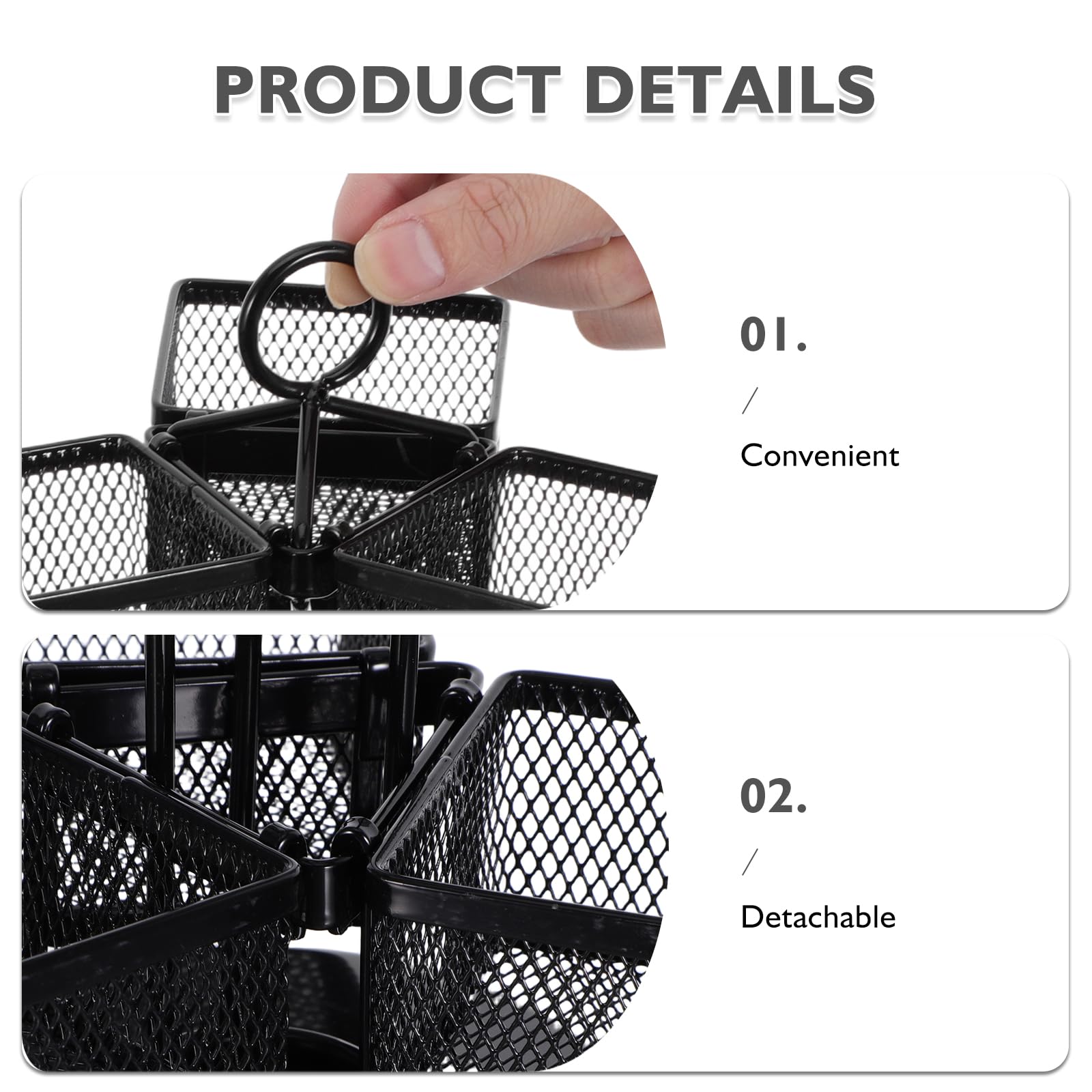 Gatuida Organizador Giratorio para Bolsitas de Té de Metal 6 Cestas Extraíbles, Soporte Vertical para 72 Bolsitas, Expositor Desmontable para Encimera de Cocina y Estación de Café