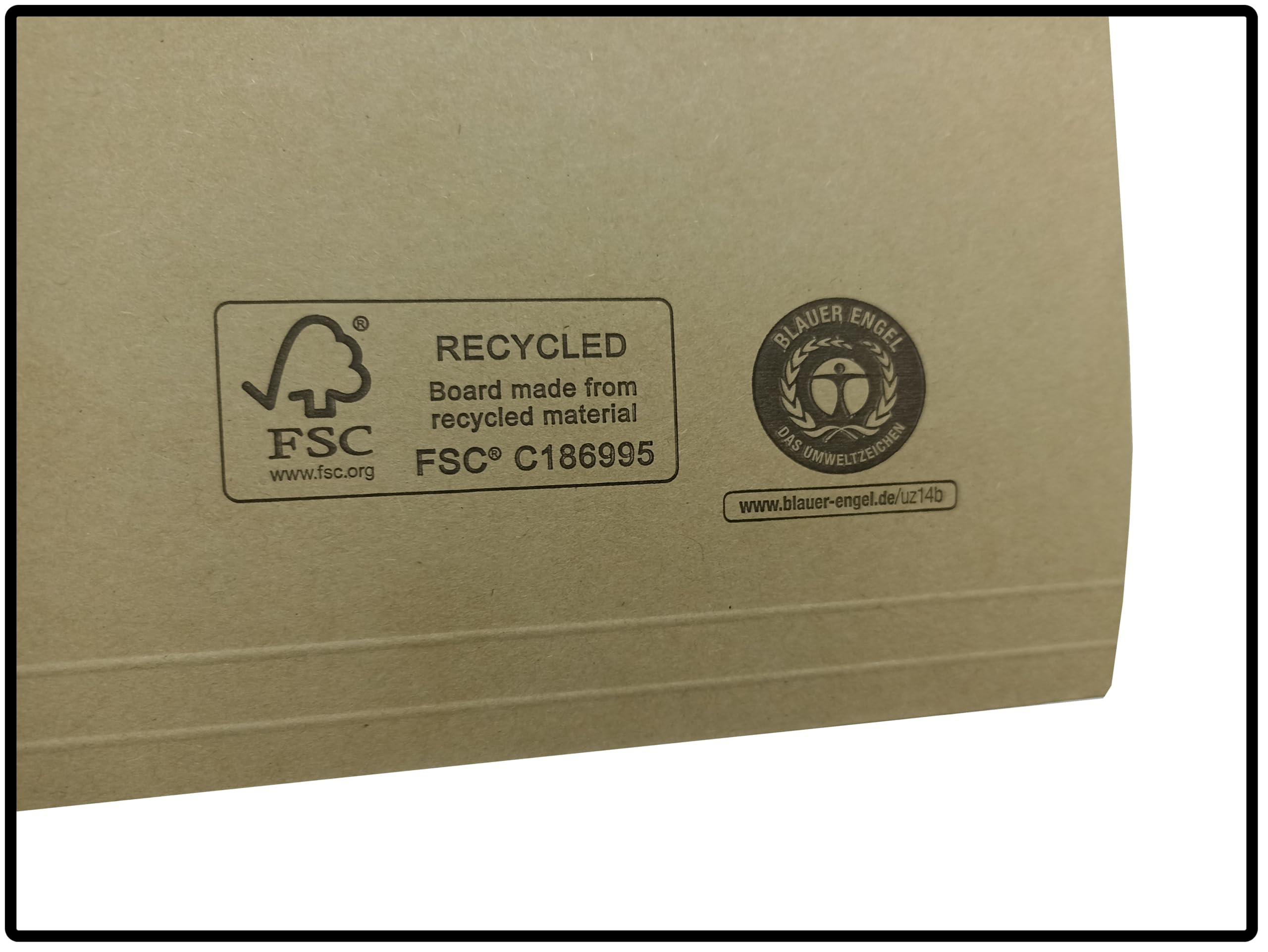 Cartesio Eco-logica® by Bertesi, Lotto di 25 Cartelle Sospese di qualità per Cassetti, in Cartone 240 g/mq, Portaetichette Lenticolare già Montato, 39 cm, Fondo a V, Colore Avana, Cod. 100/395 -A1