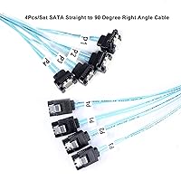 Vista 3 de Cable SATA-III: 1.6 ft, 4 unidades/juego delgado de 90 grados SATA de ángulo recto SAS 6 Gbps datos en ángulo recto para unidades de servidor-Raid