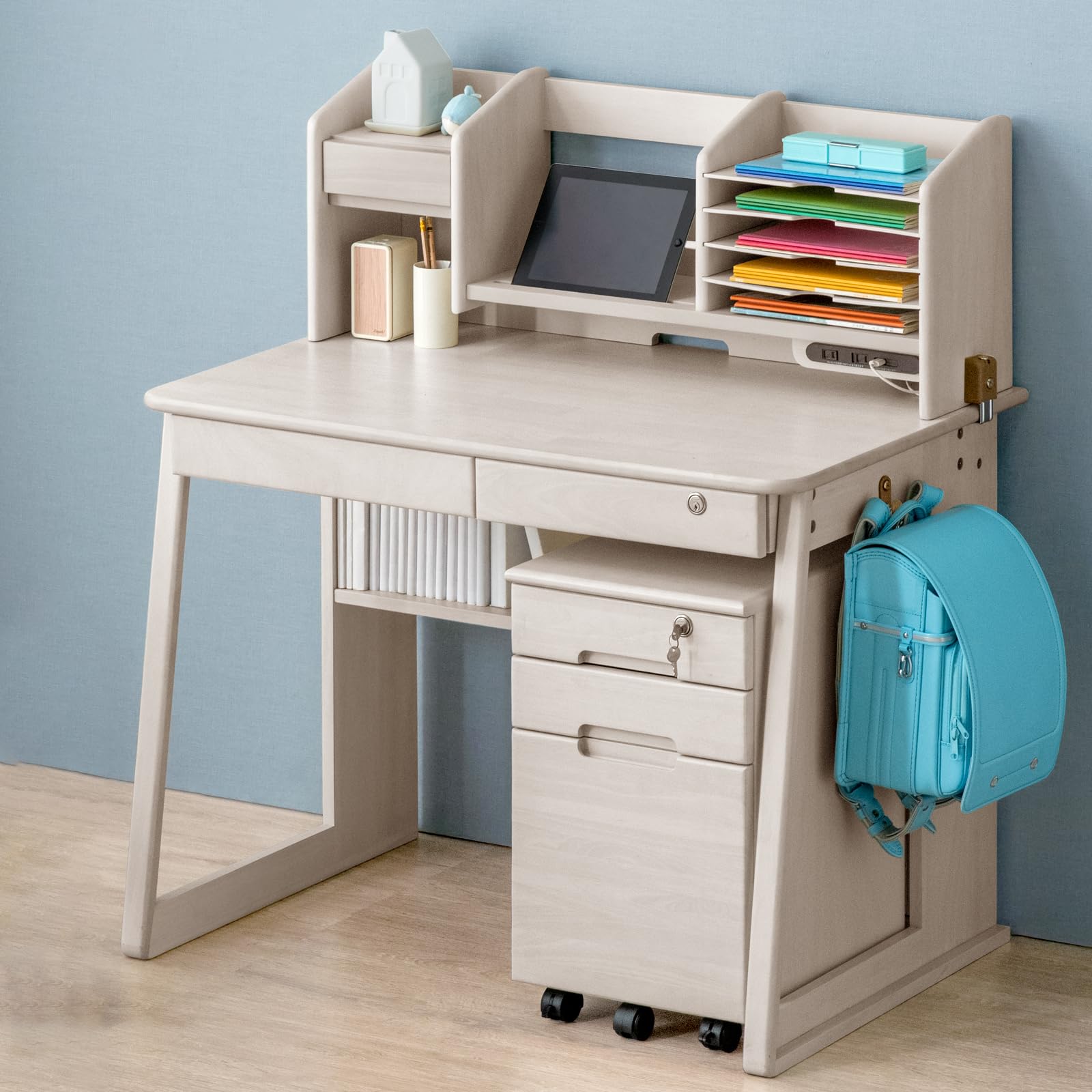 Amazon.co.jp: タンスのゲン 学習机 3点セット 【現役ママが考えた  