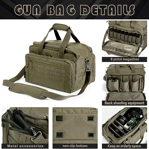 Miniatura 3 de VEAGIA Bolsa de pistola para pistola bolsa de pistola estuche de pistola con cerradura de doble capa con cremallera a prueba de explosiones bolsa de