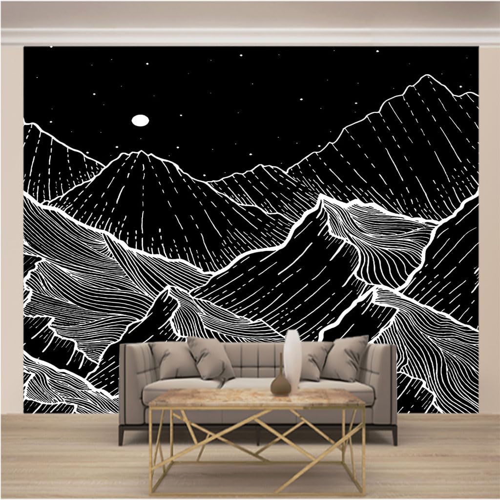 Papier peint panoramique trompe l'œil 3d XXL haut de gamme en intissé noir