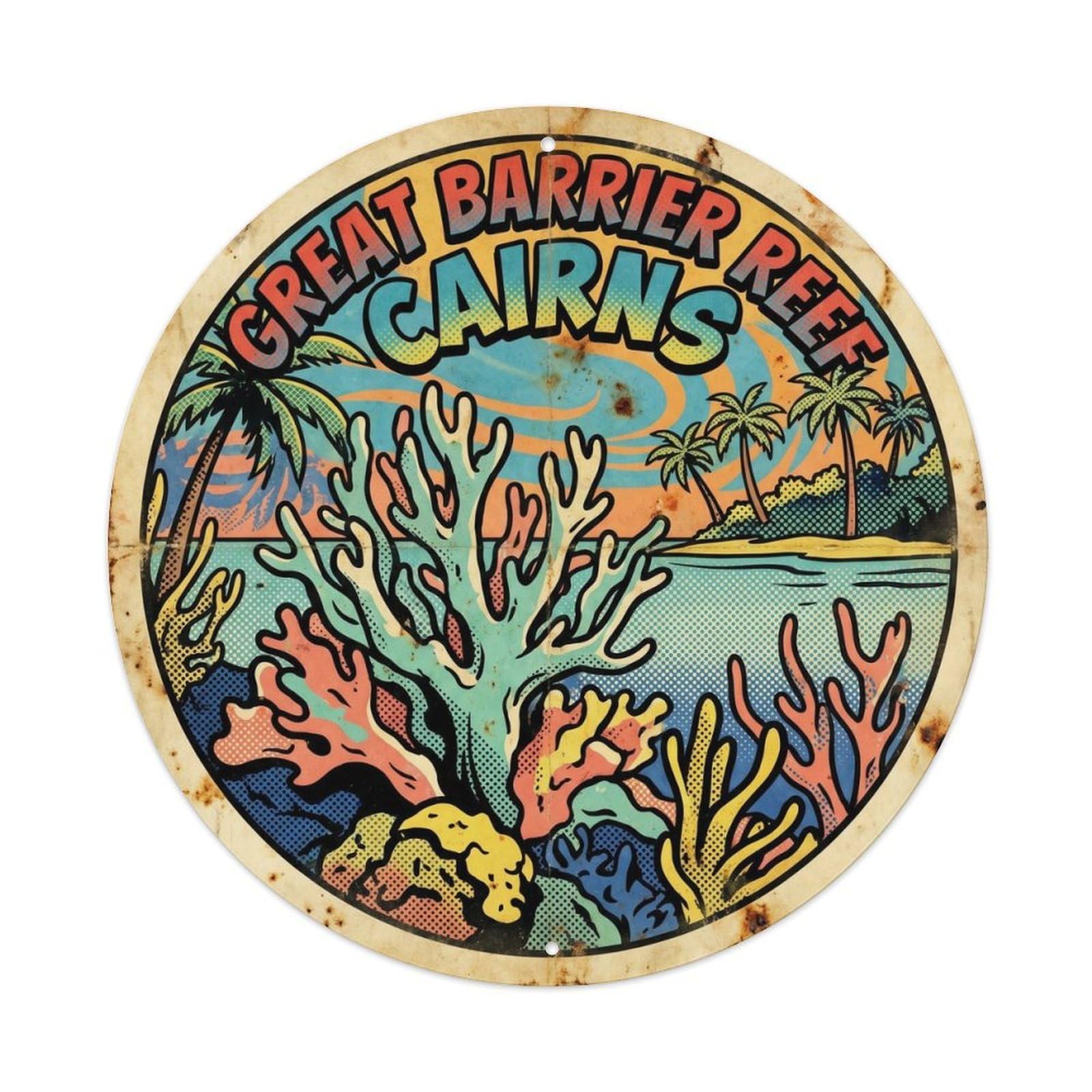 Great Barrier Reef Cairns Lagoon Travel Pop Color Metal Tin Sign