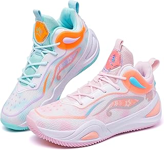 BacuryUnisex Basketball Shoes Breathable Lightweight Athletic Sneakers Non Slip Rubber Sole for Indoor Outdoor Court Walking Sports Training