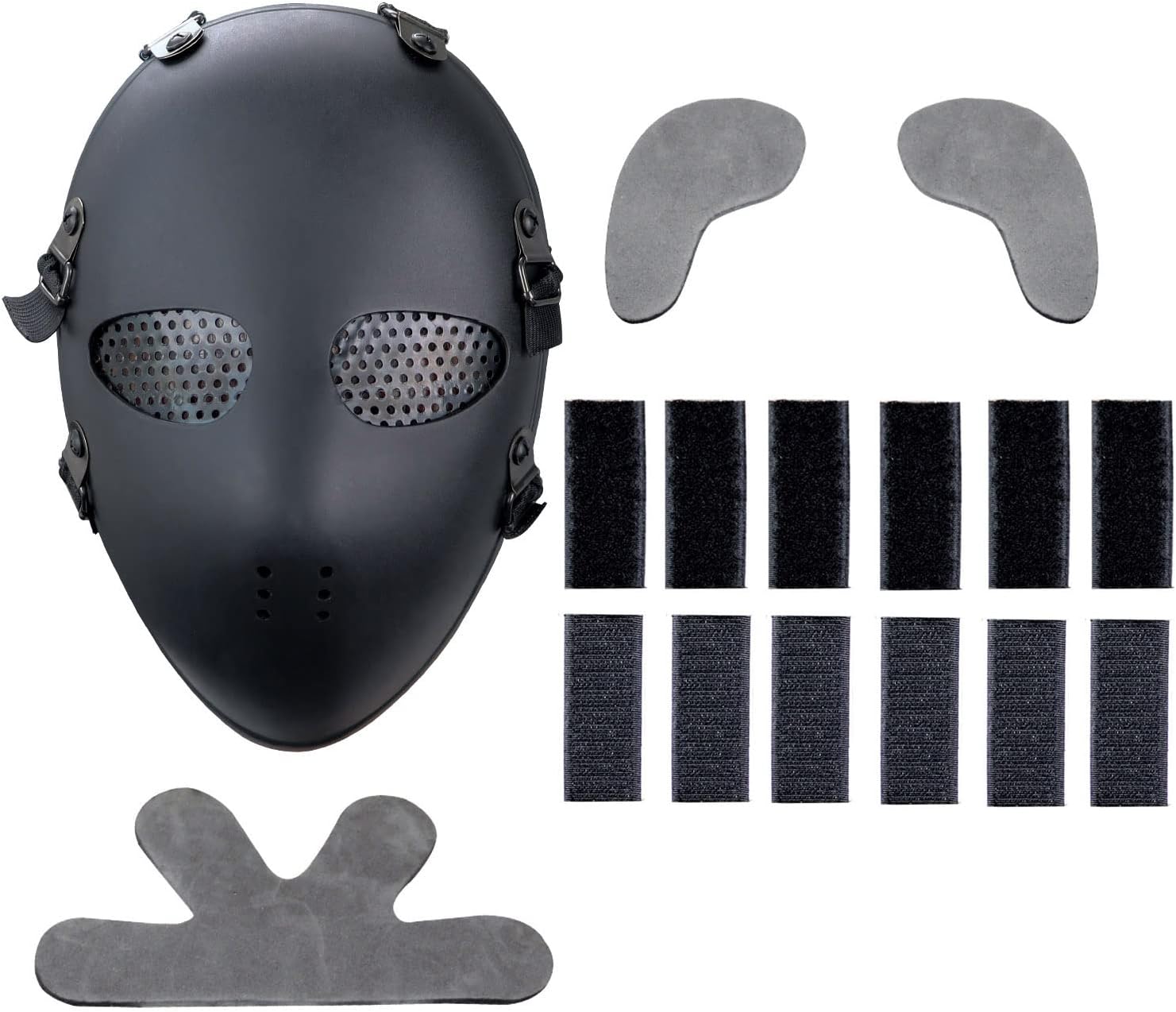 NECHARI Killer Mesh Tactical Military Mask Airsoft Mask for Halloween Paintball Game Movie Props Party (BLACK)