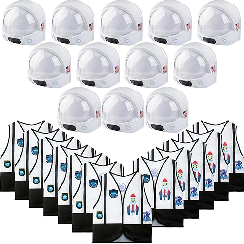 Miniatura 1 de Juego de 24 disfraces de astronauta para niños, incluye 12 chalecos de astronauta, 12 cascos de astronauta para niños, suministros de fiesta de