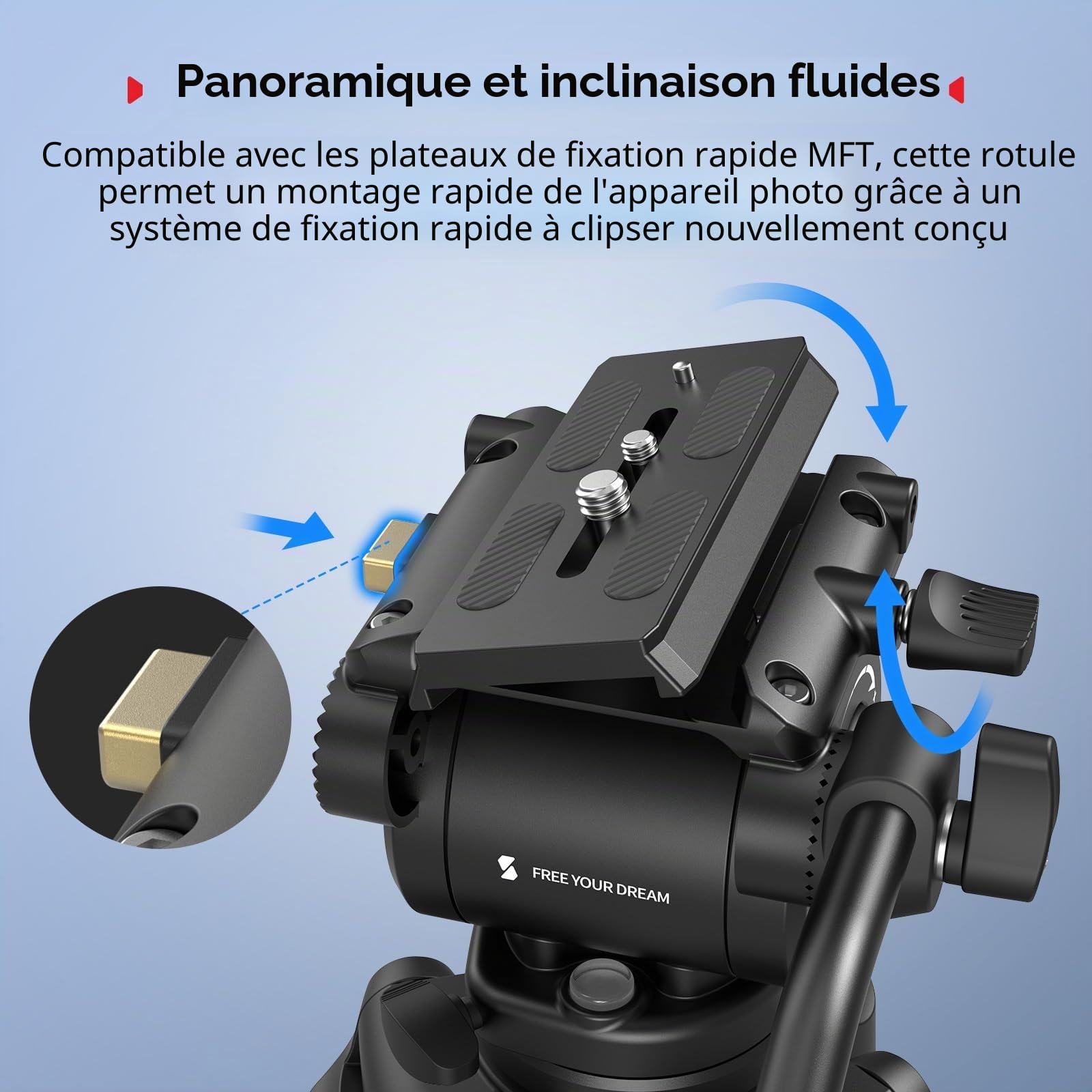 SMALLRIG 73''/185 cm Trépied Vidéo Robuste en Fibre de Carbone, Charge Max 10 Kg, Tête Fluide avec Inclinaison de +85° à -78°, Trépied de Voyage Poid du 2,7 Kg, Hauteur Pliée 87 Cm, AD-14-5441