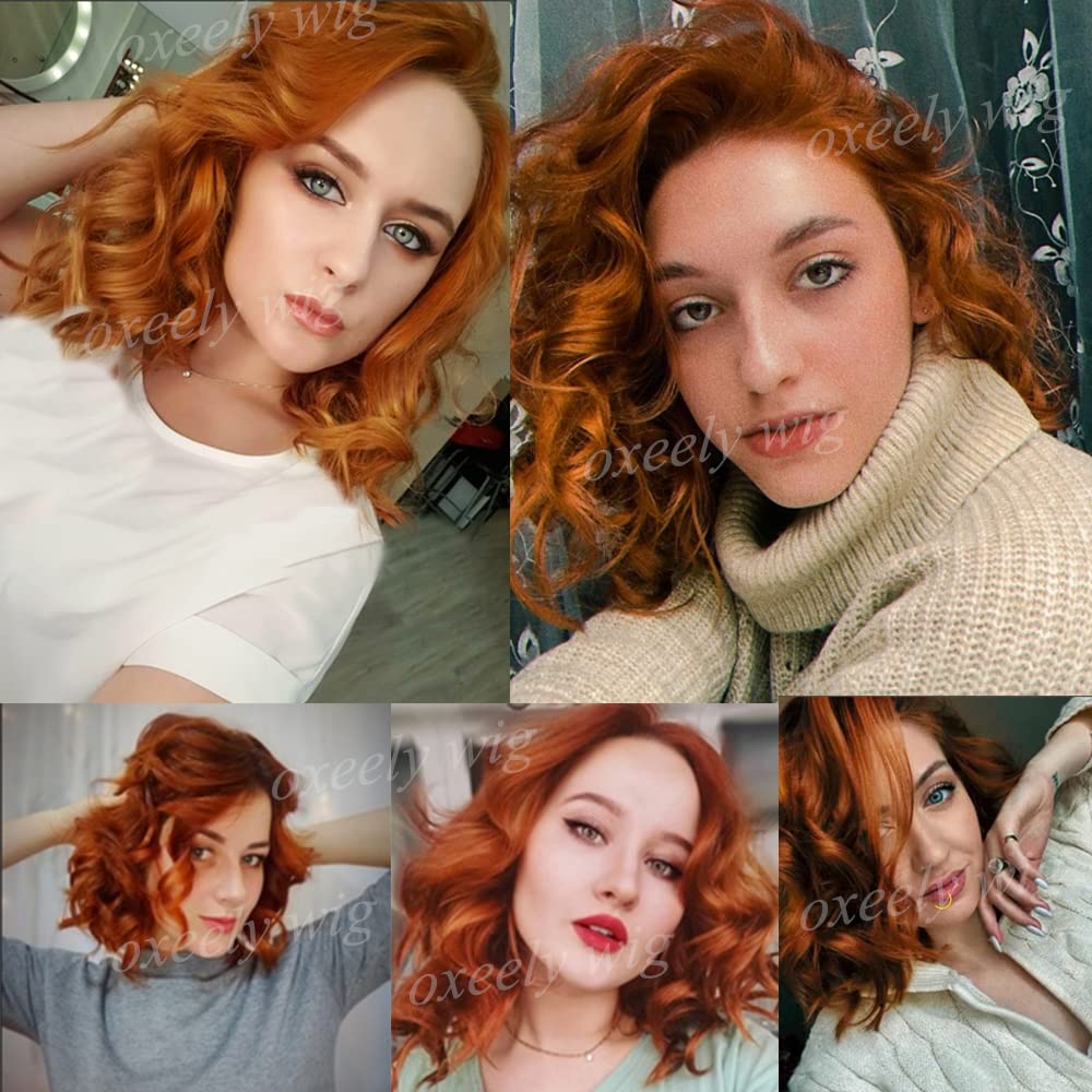 Amazon.com : Oxeely Orange Ginger Wig Synthetic Wig Short Ginger Lace Front  Wigs Curly Wave Light Copper Red Hair Lace Front Wig for Women Black Widow  Cosplay Wig 14 Inch : Beauty