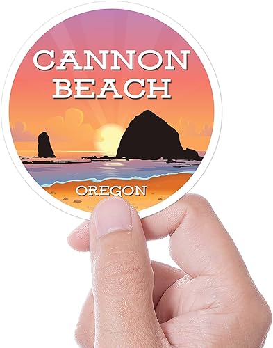 Haystack Rock Cannon Beach Pegatinas de playa, calcomanías de la costa de Oregón para hidromatraz, costa noroeste del Pacífico, calcomanía de