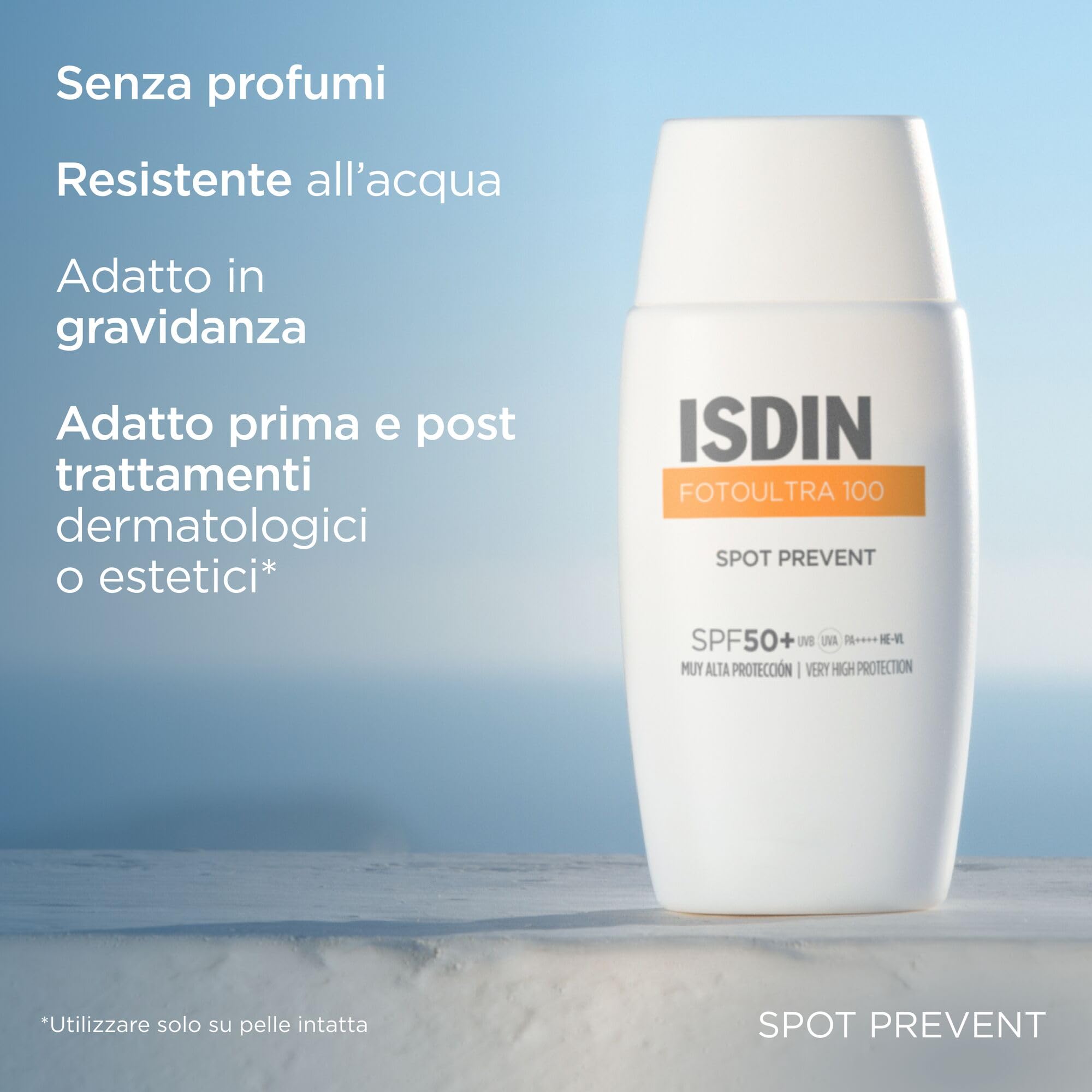 ISDIN Fotoultra 100 Spot Prevent SPF 50+ (50 ml) | Crema Solare Viso Antimacchia | Aiuta a Contrastare la Comparsa delle Macchie Solari | Adatta a Tutti i Tipi di Pelle