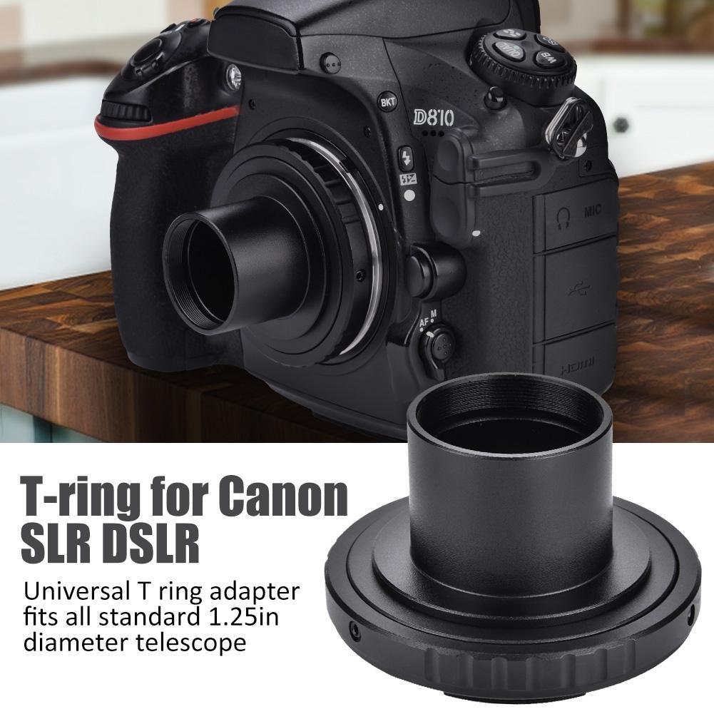 Anello Adattatore T2 Per Telescopio Da 1,25'' - Attacco Per Reflex Nikon, Universale In Alluminio Nero
