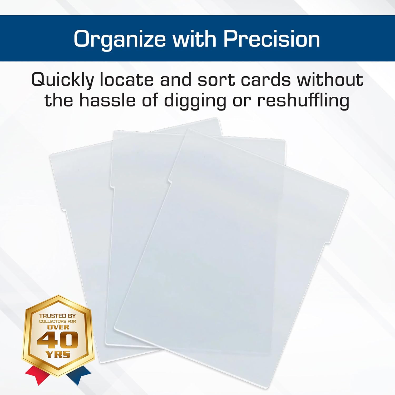 BCW Translucent Card Partitions - 12 Pack | Frosted Plastic Card Dividers for Card Bins & 6 Drawer Catalog | Trading Card Storage Organizer | Durable Card Box Dividers
