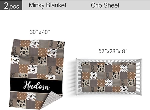 Miniatura 4 de Juego de ropa de cama personalizada para cuna de vaquero para bebés niños juego de ropa de cama de cuna personalizada con nombre ropa de cama de