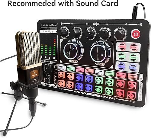 Miniatura 8 de KILOGOGRAPH Micrófono Podcast M998 - Micrófono de condensador, con soporte, micrófono XLR, cable de audio de 0.138 in, micrófono para placa de