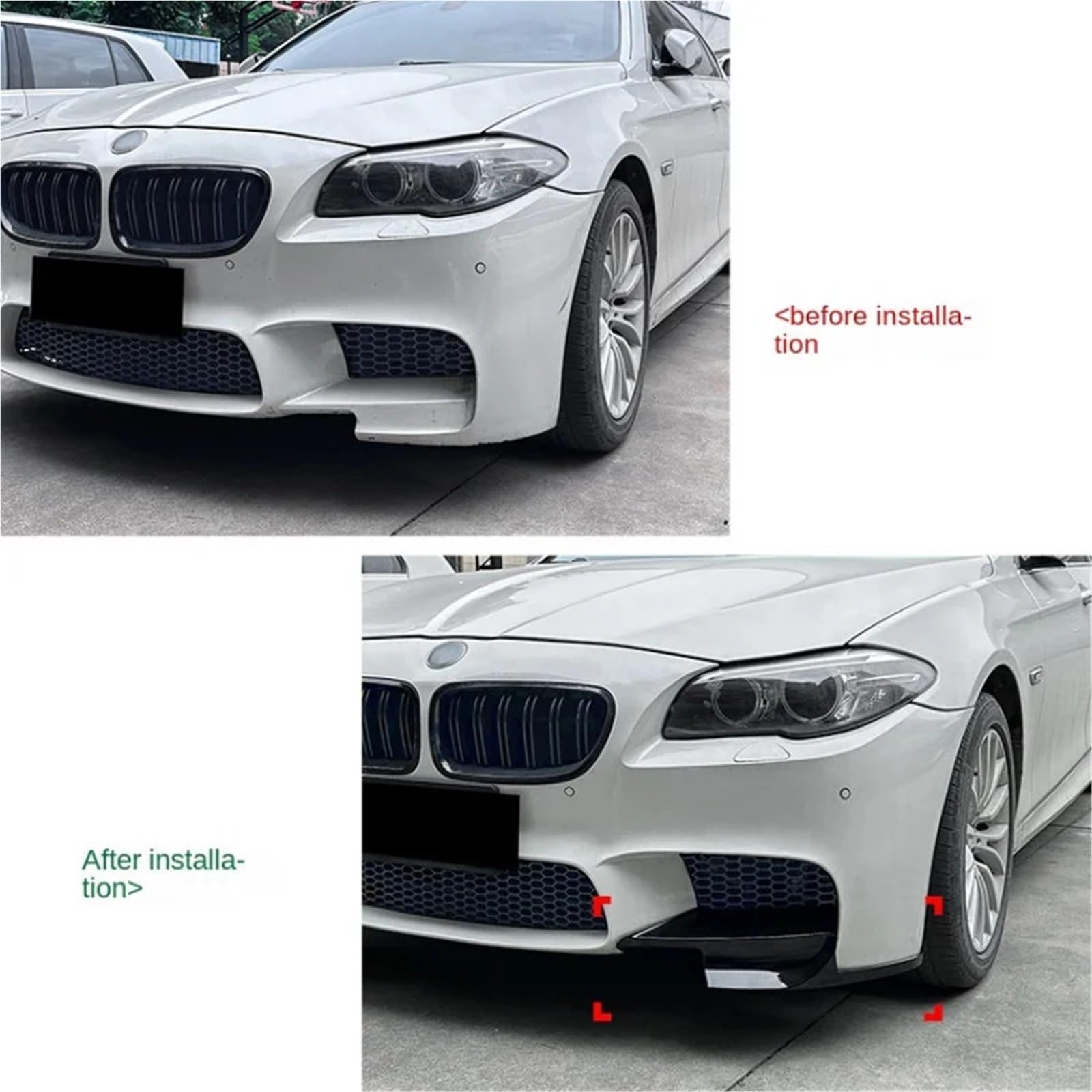 warga deflektora warga aerodynamiczna Do do Bmw serii 5 F10 F11 Do do M5 2012-2016 Przedni zderzak Spoiler zmniejszający opór powietrza Zderzak(GY6125)