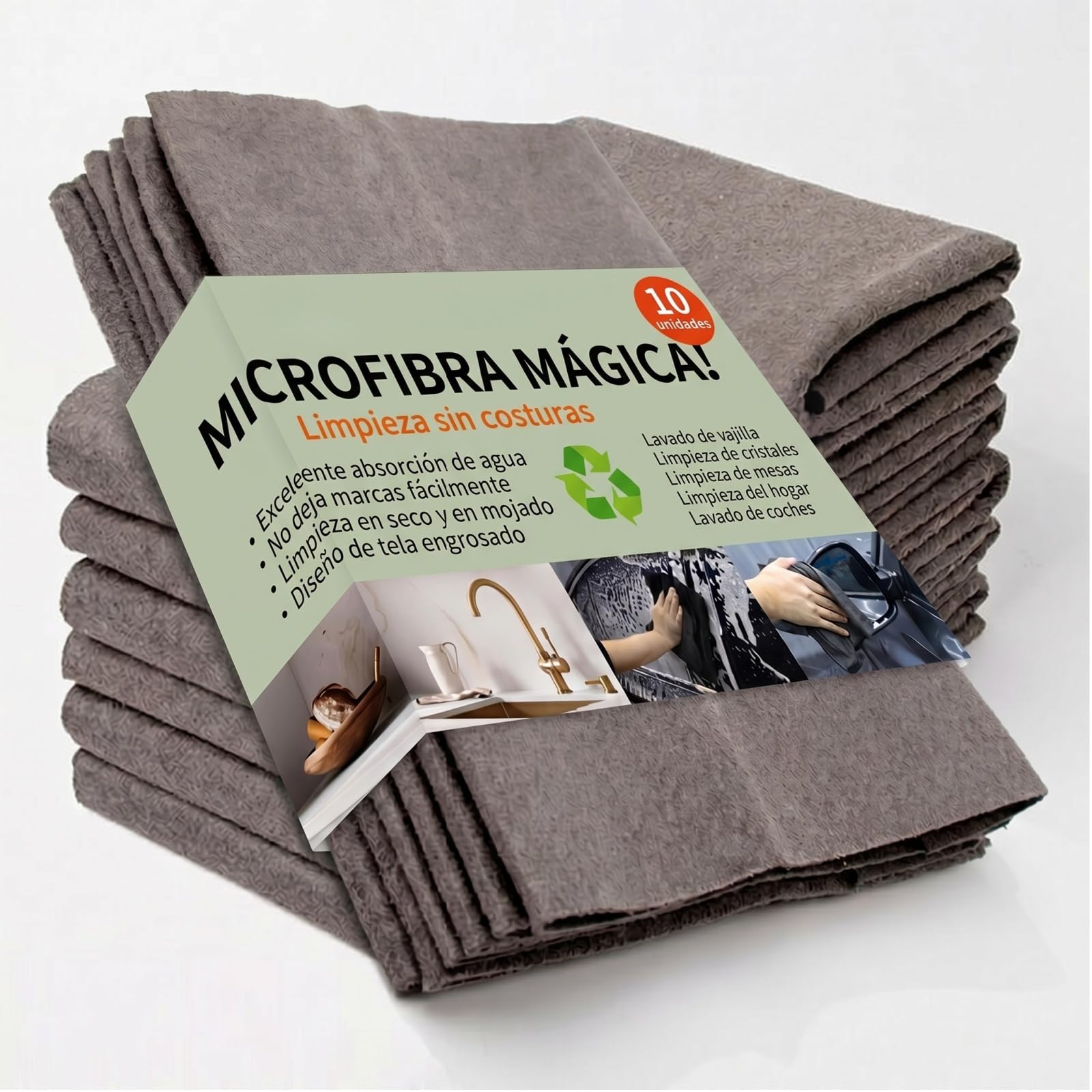 Antonio herato paño mágico microfibra 30x40cm 10 unidades bayetas reutilizables ultra absorbentes sin pelusas