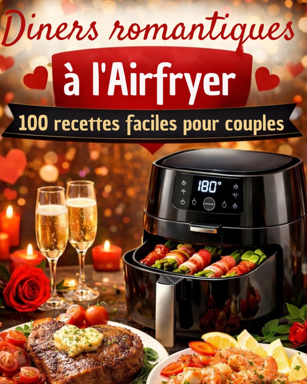 Dîners romantiques à l’Airfryer: 100 recettes faciles pour couples – Idées rapides pour un dîner amoureux réussi : 30 entrées • 30 plats • 40 desserts.