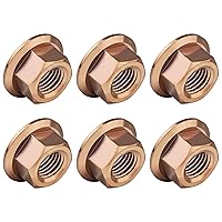 Vista 24 de Titanium DIN6923 M5 M6 M8 M10 M12 M14 M16 - Juego de 6 tuercas hexagonales (paso M8, 0.069 pulgadas, dorado)