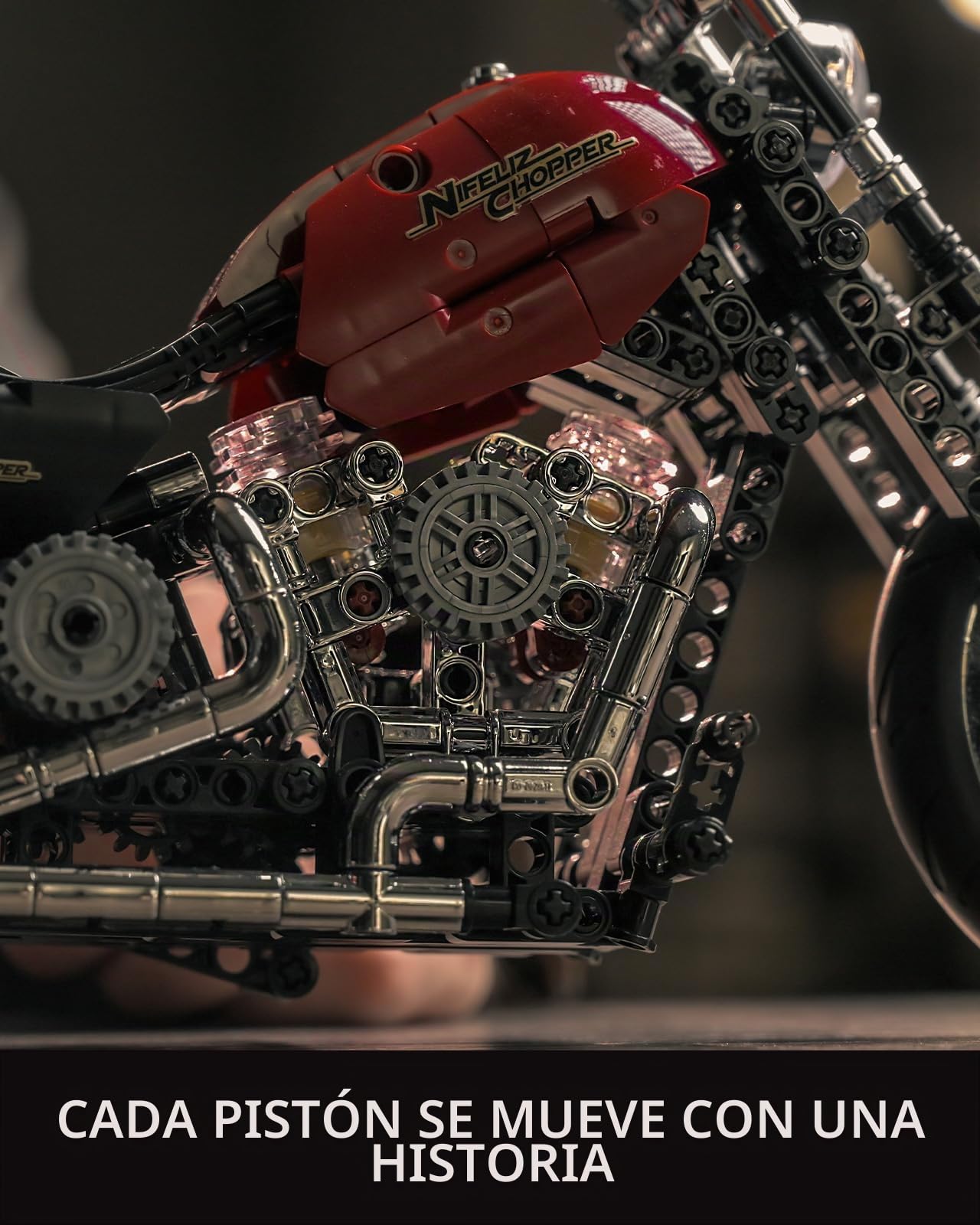 Nifeliz Chopper Technique Moto Sets De Construcción, Coche Kit de Maquetas como Regalo Para Adultos Fans de las Motos, Decoración Del Hogar Y Oficina (572 Piezas, NF10308)