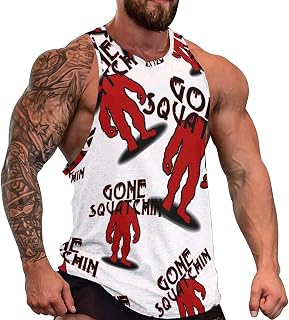 Bigfoot Gone Squatchin Men's Tank Top Sleeveless T Shirt Bodybuilding Fitness Gym Muscle Tee