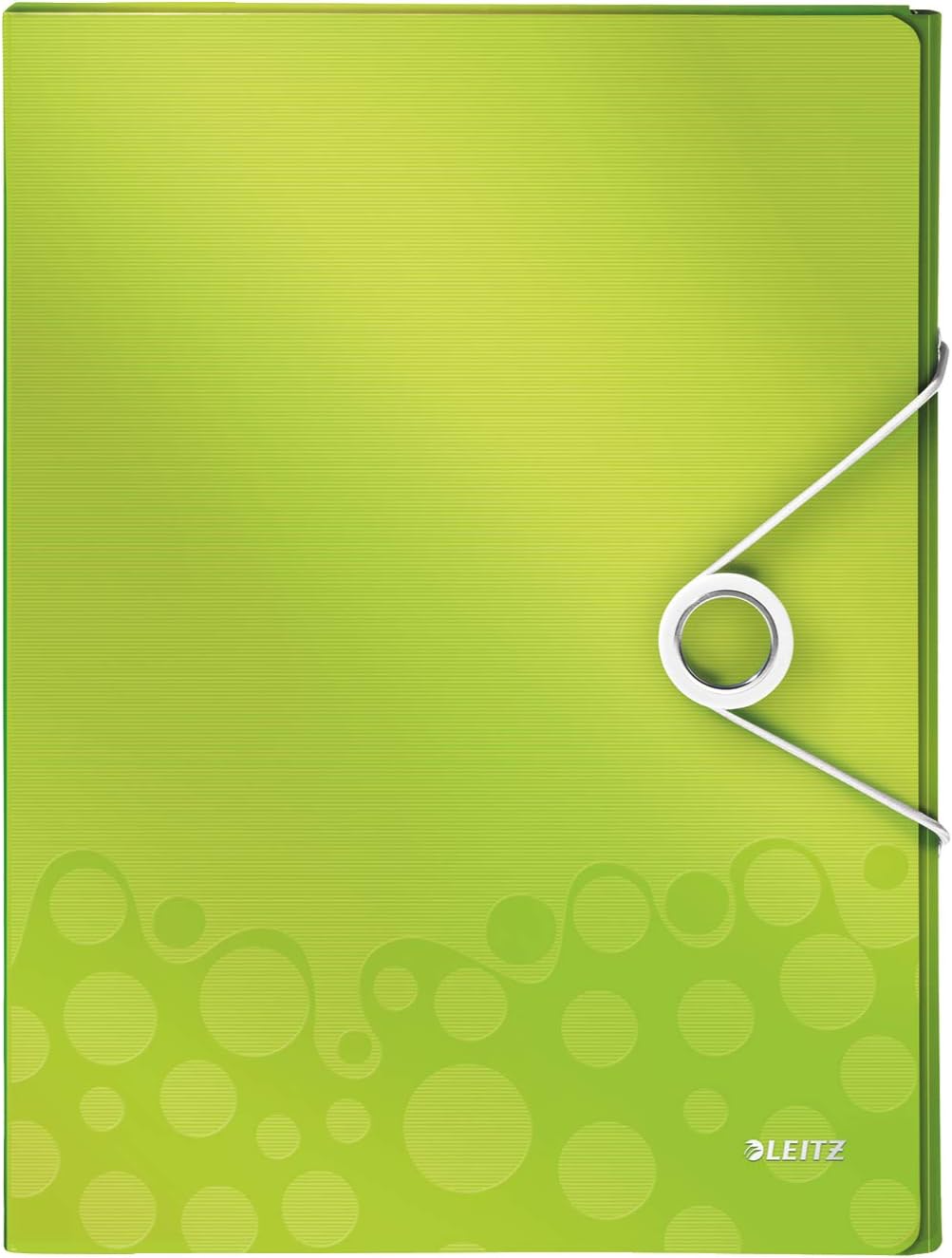 Leitz 46290064 Box File, Holds up to 250 A4 Sheets, Elastic Closure, Flexible Plastic, Green Metallic, Wow Range