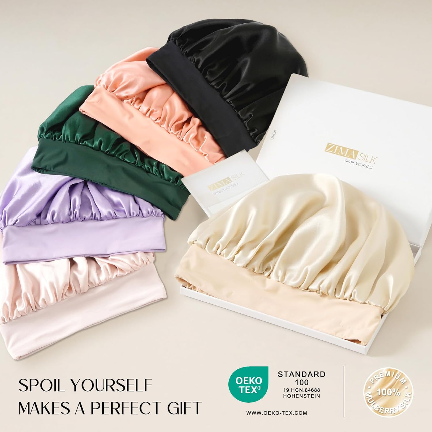 ZIMASILK Adjustable 100% Mulberry Silk Bonnet for Sleeping Women with Button Strap - Double Layer Silk Hair Bonnet, Non - Slip Night Cap for Hair & Skin Care (Pink) - Image 6