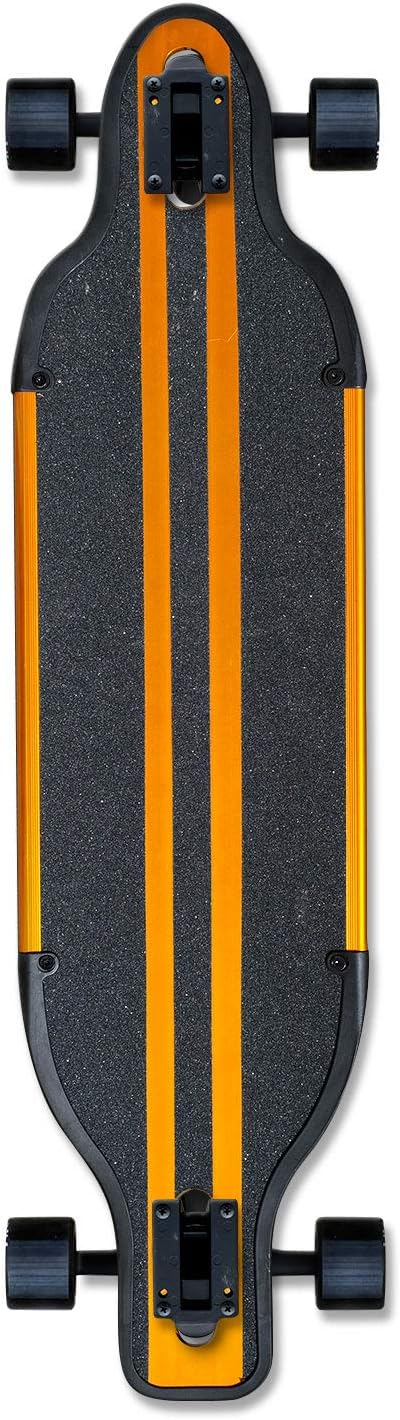 Yocaher Aluminum Gold or Black Skateboards Longboard Drop Through Deck ONLY or Complete Long Board, for Boys, Girls, Kids, Teens and Adults and for Beginners to Professionals