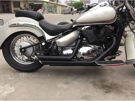 Accessories For Suzuki Boulevard C50 C50T C90T S40 M50 M90 M109R VZR1800 M1800R Full Exhaust System Pipe Kit Silencer Mufflers All Years (Color : Black)