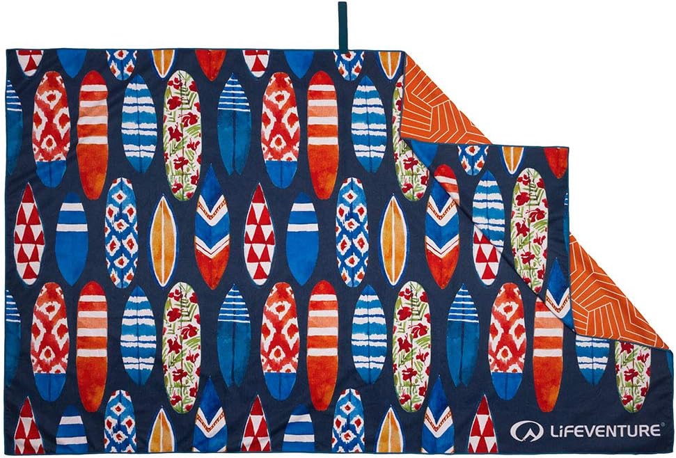 Lifeventure Recycled SoftFibre Travel Towel - Compact, Lightweight Quick-Dry Sports & Beach Towel, Sand-Free Design, Giant (Surfboards)