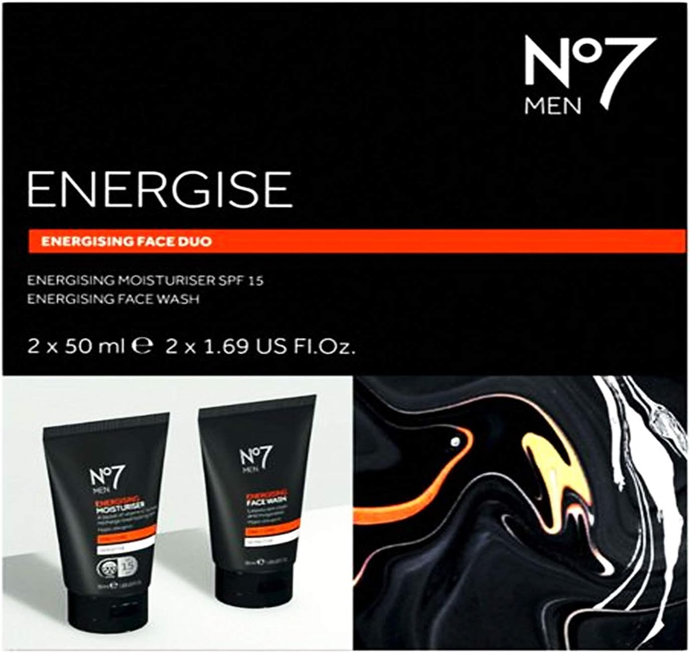 No7 Men Energising Face Duo Moisturiser 50 + Face Wash 50ml Gift Set
