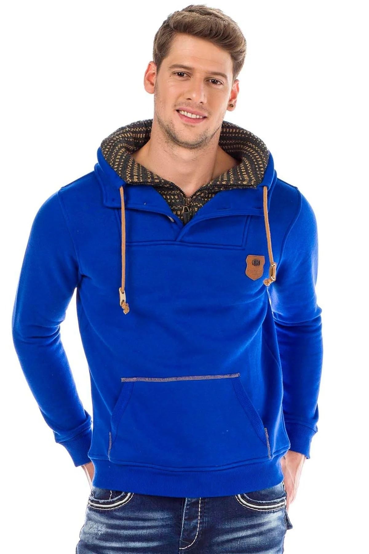 Cipo & Baxx Sudadera con capucha para hombre, manga larga, diseño estampado