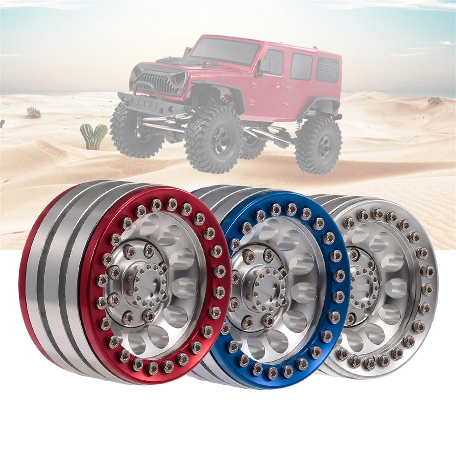Lot de 4 jantes de voiture en métal 4,8 cm adaptées pour voiture à distance 1/10 modifiée
