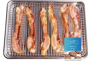 1/4 Stainless Steel Quarter Sheet Pan with Steel Wire Rack