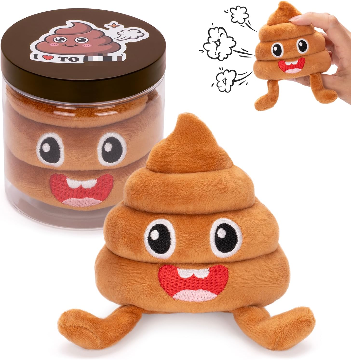 APLANDUS Farting Poop Plush Toy - Hilarious Fart Sound Toy with 6 Funny ...