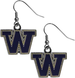 NCAA Siskiyou Sports Womens Washington Huskies Chrome Dangle Earrings One Size Team Colors