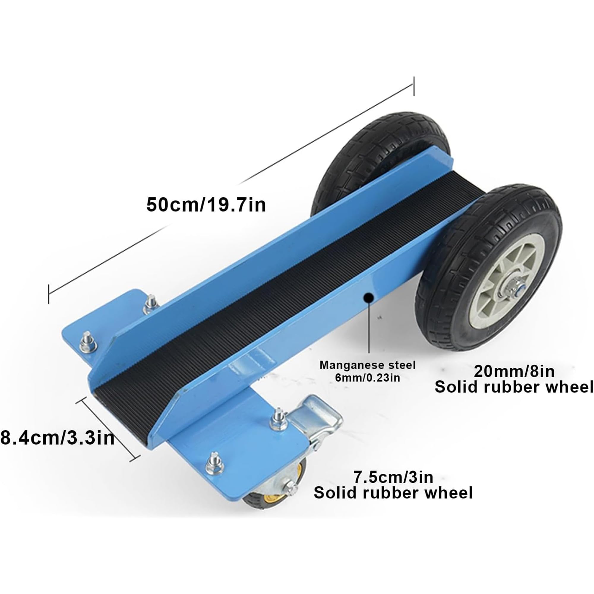 Carrello resistente per fogli di cartongesso, design portatile, capacità di carico di 500 kg, pneumatici in gomma solida per uso industriale