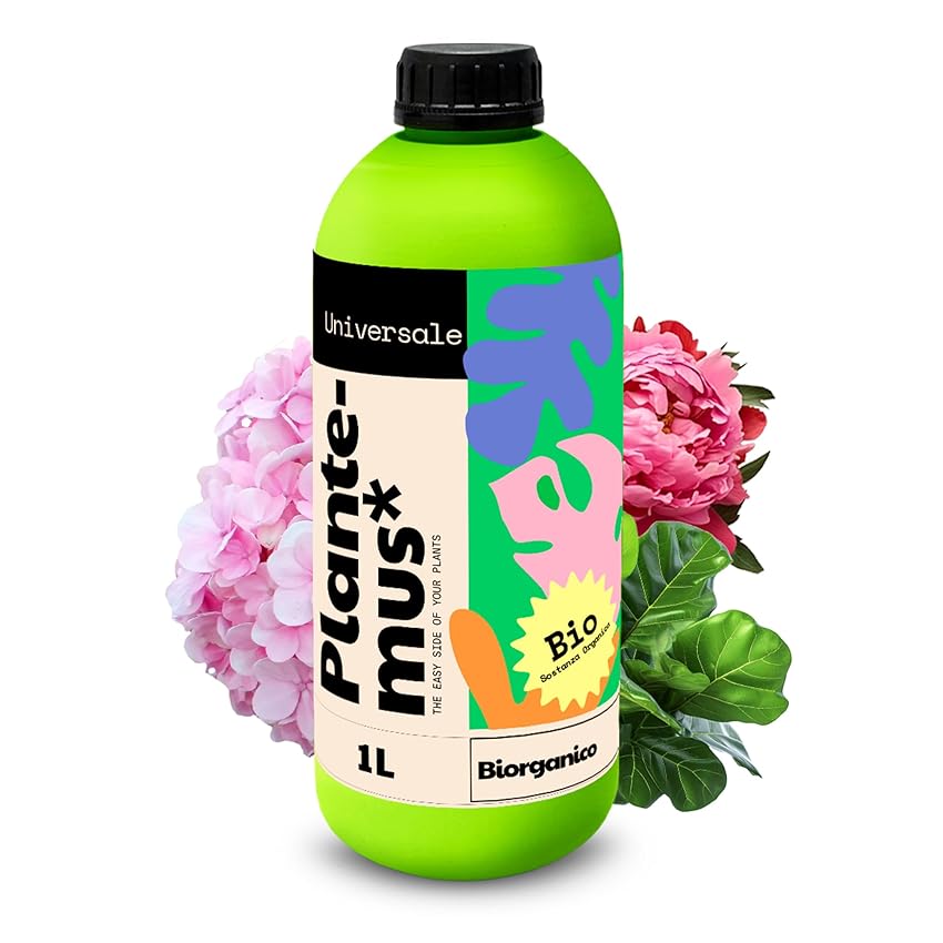 PLANTEMUS Concime Universale Liquido BIOrganic Piante d'Interno e d'Esterno, Fiori, Alberi, Arbusti, Concime Nutrizionale Qualità Professionale, 1 L