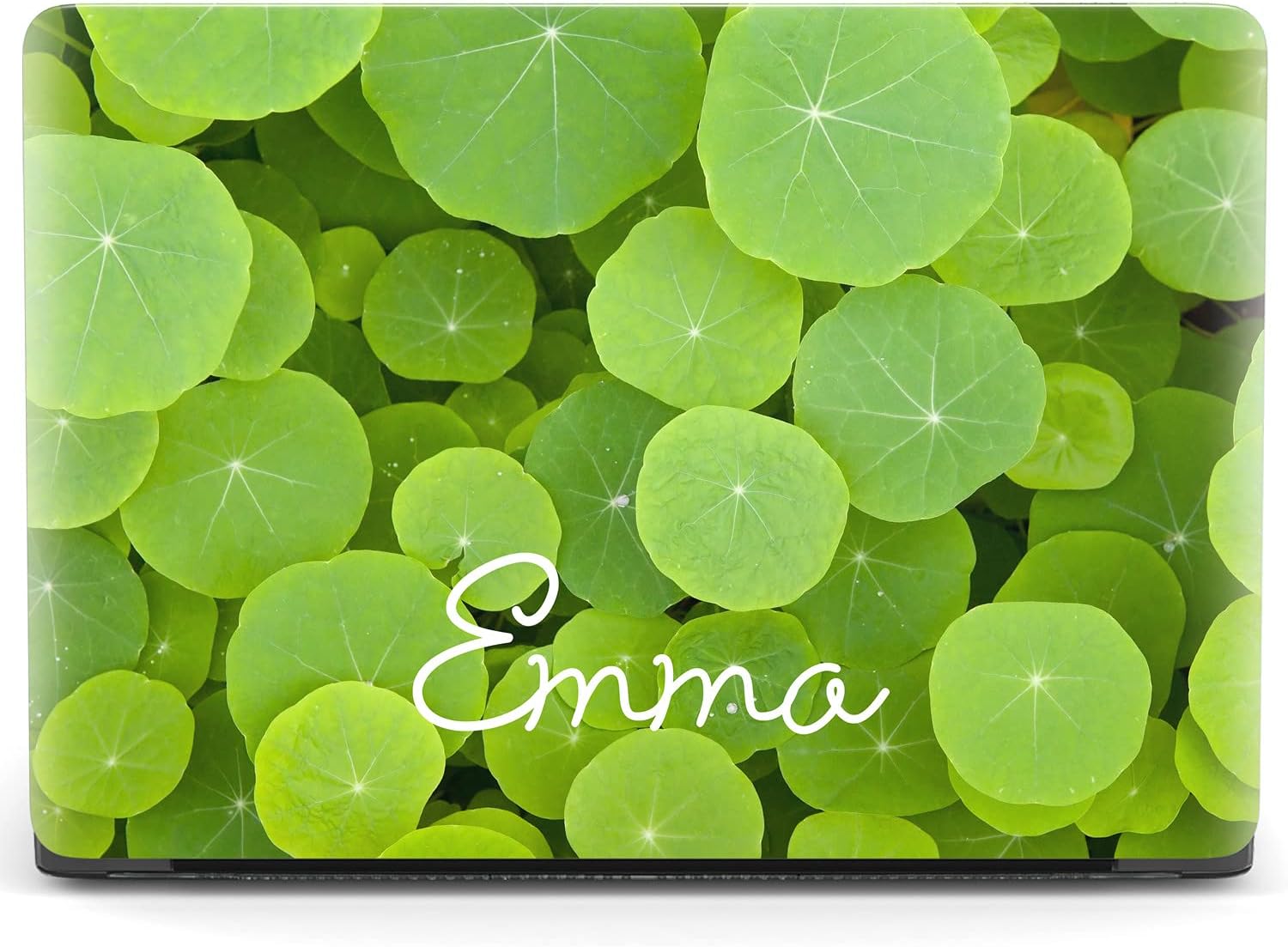 Mertak Hard Case Compatible with MacBook Pro 16 14 Air 15 13 inch M3 M2 M1 Mac 2024 2023 2022 2018 Plastic Leaves Touch Bar Custom Protective Cover Laptop Pond Name Plants Clear Green Water Lily