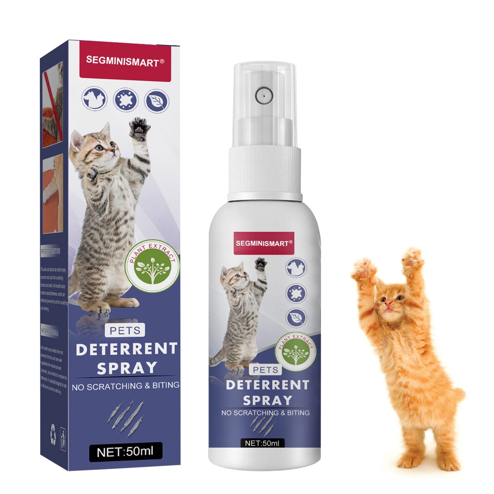 SEGMINISMART Spray antigraffio, anti-graffio, per gatti, per gatti, per cani, per interni ed esterni, per proteggere la vostra casa, 50 ml