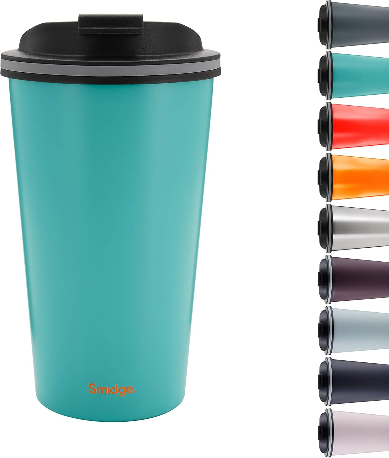 Smidge Reusable Travel Coffee Cup, Leakproof 18/10 Stainless Steel