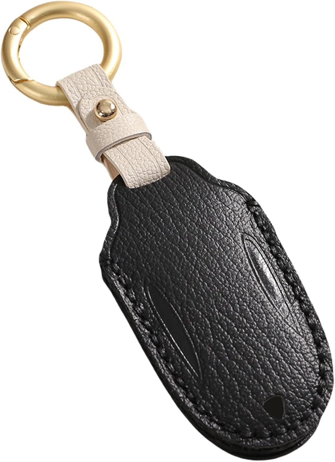 Premium Leather Key Fob Cover Case for Tesla Model 3 Y S, Remote Key Holder Protector Accessories (Black)