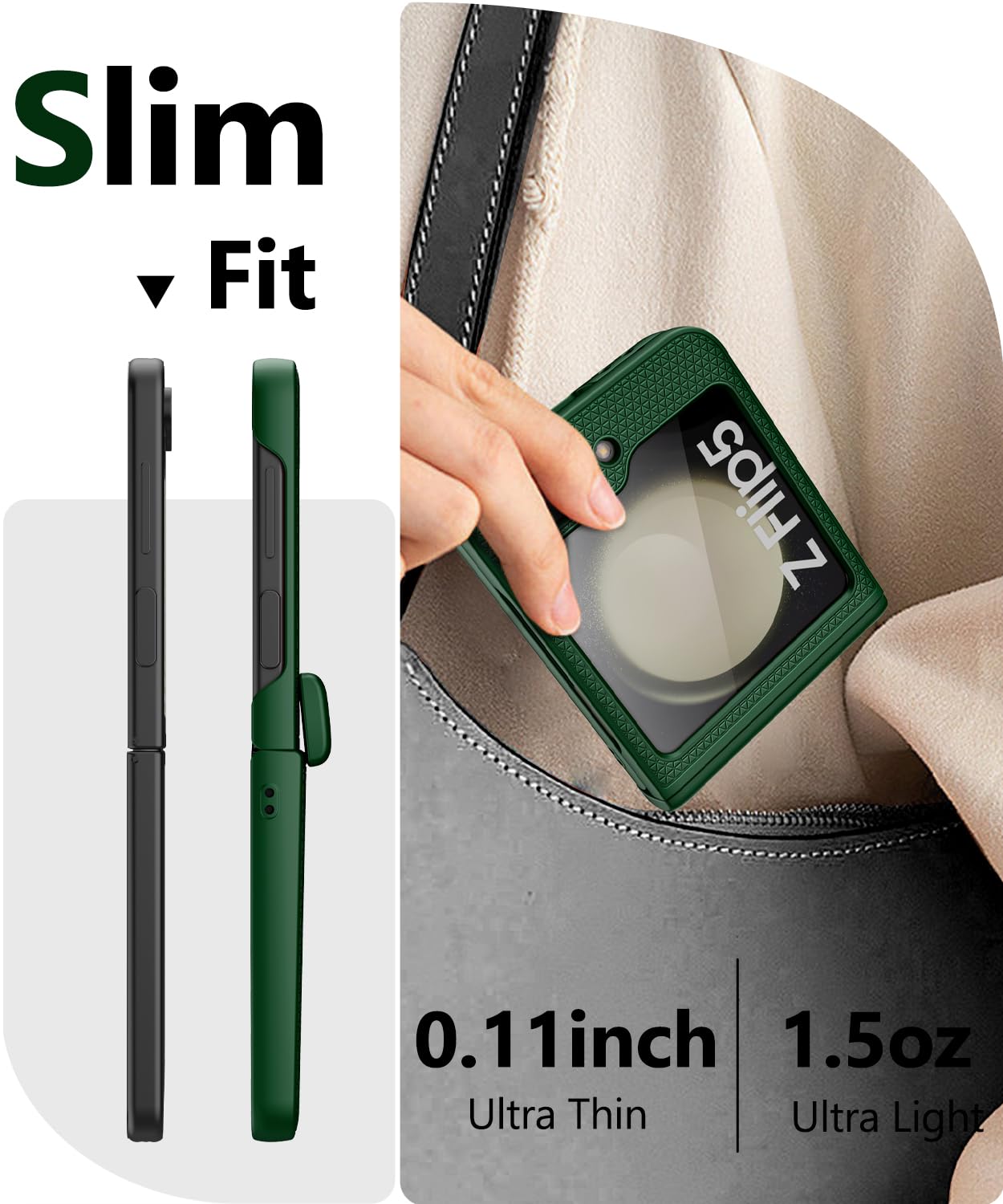 Amazon.co.jp: Vihibii Samsung Galaxy Z Flip 5用ケース ヒンジ保護