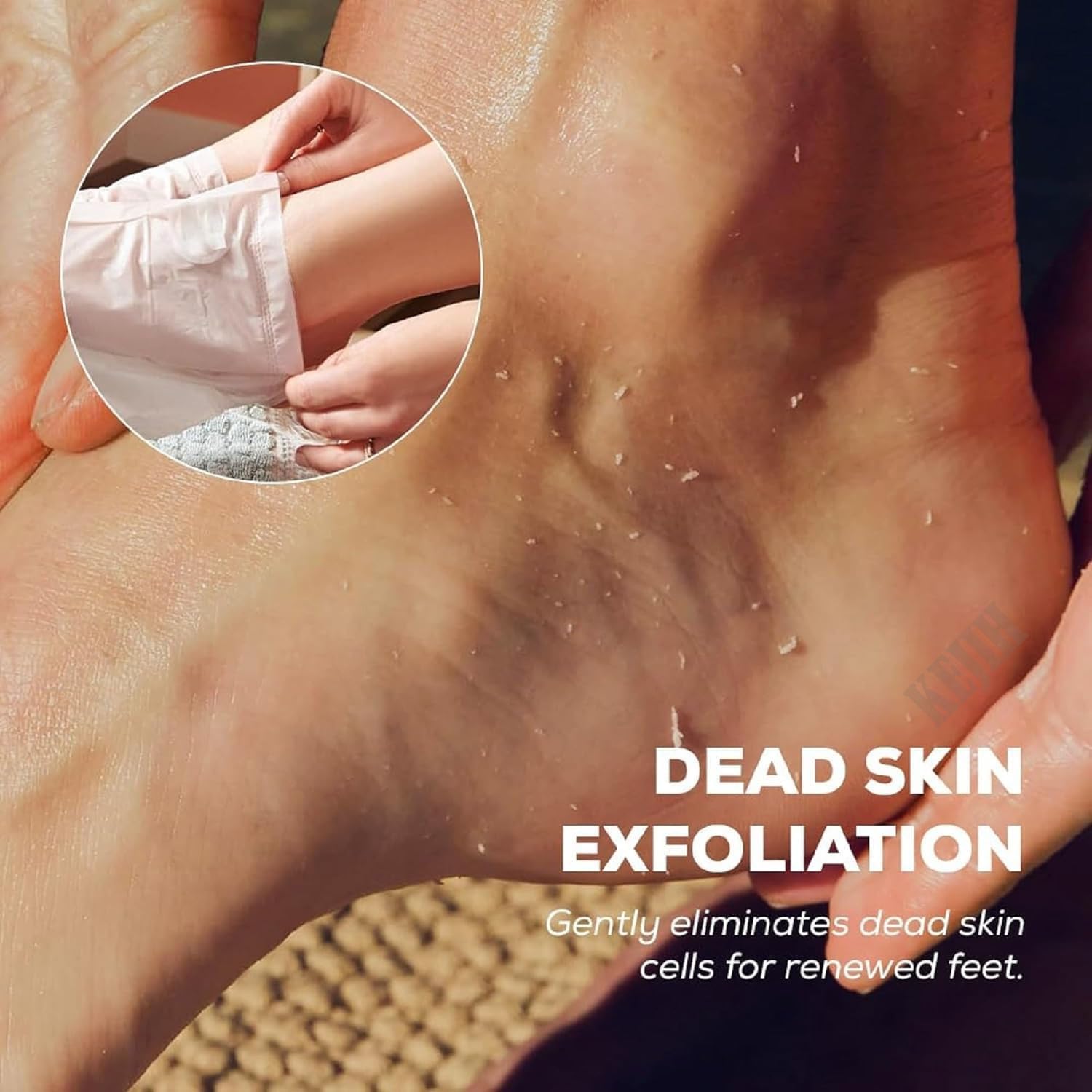 ELUYANI Foot Peeling Mask for Dead Skin Removal β Natural Exfoliating Foot Mask for Dry Feet, Calluses & Cracked Heels (levender foot mask) 3